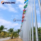 20 Foot International AISI 316L Hotel Flag Pole with Remote Control