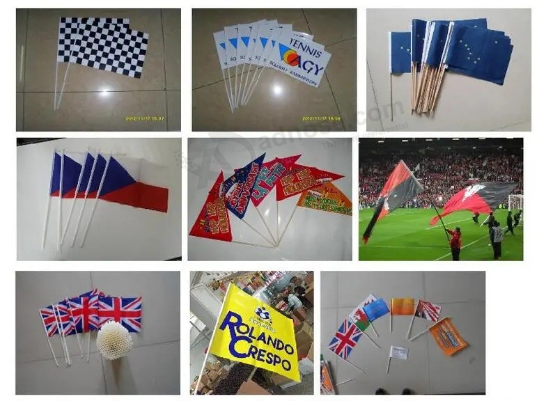 Factory Directly Colorful Plastic Waving Hand Flags