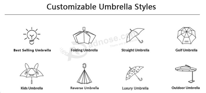 Custom Logo Printed Automatic Aluminium Golf Umbrellas with Fiberglass Ribs