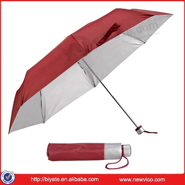 Compact Promotion 3 Folding Umbrella with Customized Logo Printing