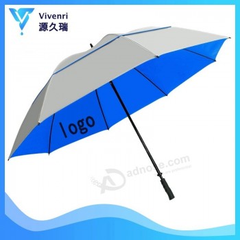 68 Protección UV Tramposo de viento fuerte Lluvia ventilada al aire libre y sol Paraguas de golf con impresión de logotipo personalizada para publicidad promocional