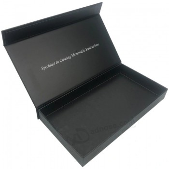 Custom Logo Embossed UV Matte Black Rigid Magnetic Closure Packaging Paper Gift Box