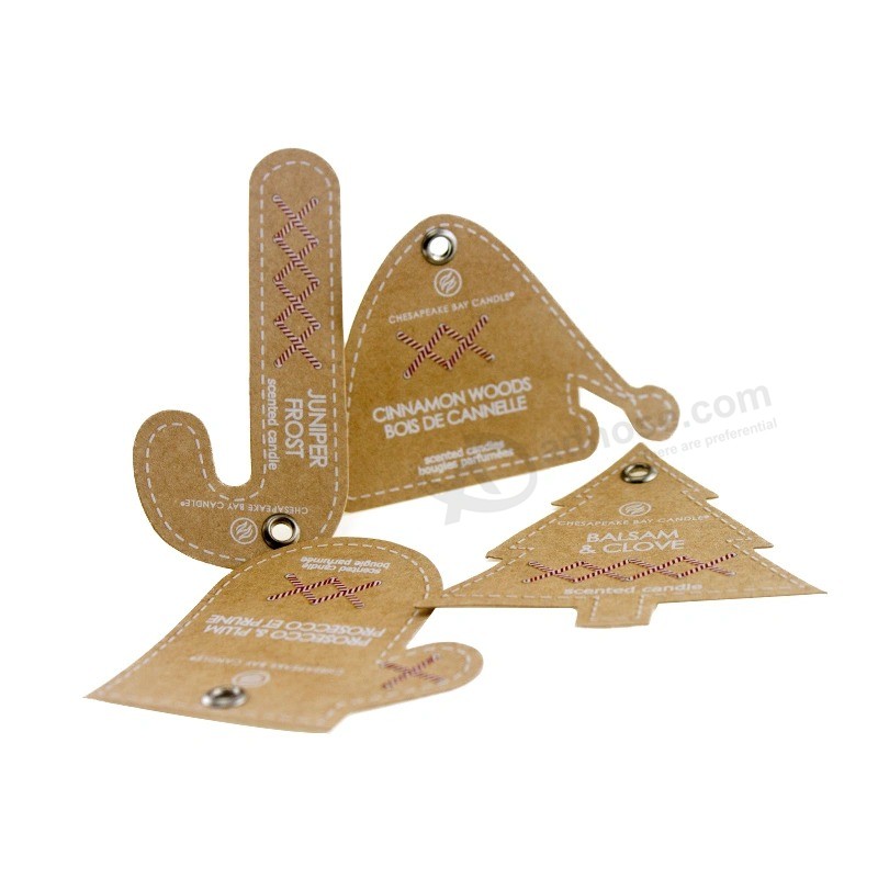 Custom Cardboard Paper Logo Gold Foil Hot Stamping Embossed Black Hang Tag