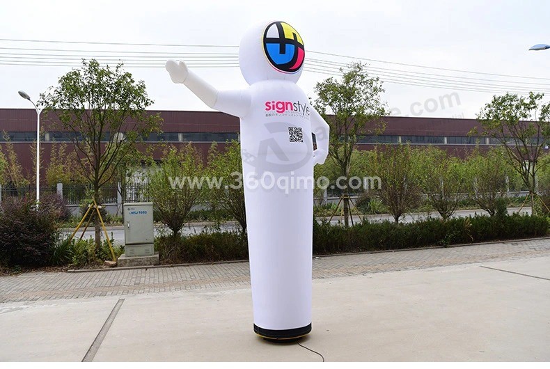 White Color Good Quality Sign Style Waving Airdancer with Logo for Business Opening