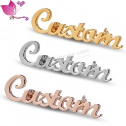 benutzerdefiniertes Logo Metall Pin Abzeichen Markenname Brosche Schmuck Revers Pin