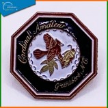 Badge da bavero Etichette Commercio all'ingrosso Disegno del campione gratuito Logo personalizzato Metallo Smalto duro Pins per souvenir