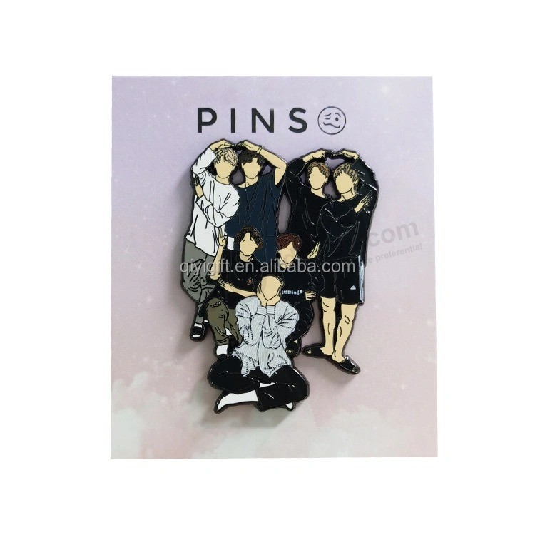 China Manufacturers Hight Quality Custom Glitter Soft Hard Enamel Pins Gold Metal Badge Logo Bts Kpop Lapel Pins