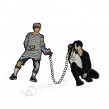 中国メーカー高品質カスタムグリッターソフトハードエナメルピン ゴールドメタルバッジロゴ BTS KPOP ラペルピン