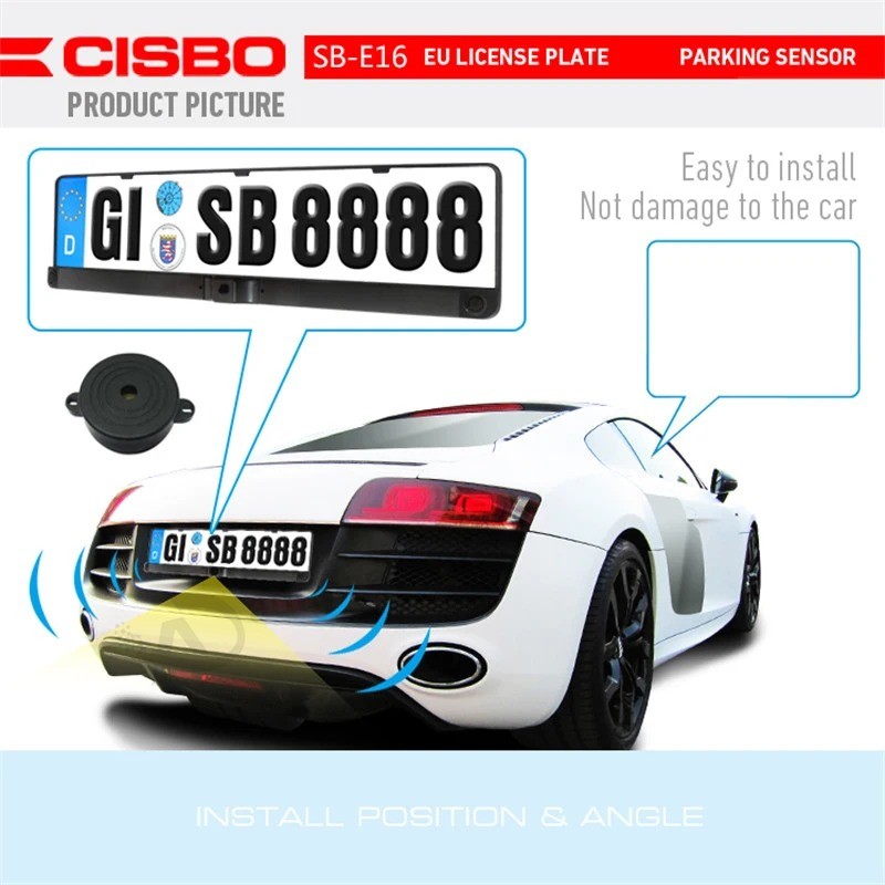 Car Frame Plate European License Plate with Parking Sensors