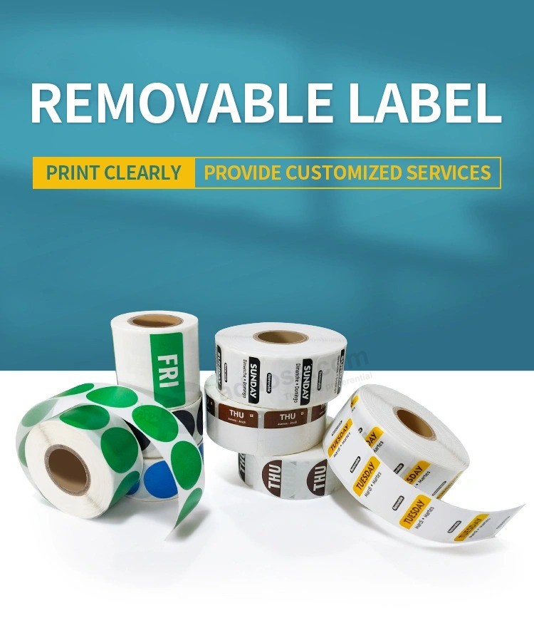 Custom Printed Logo Food Drinking Bottle Removable Stickers Adhesive Thermal Paper Label