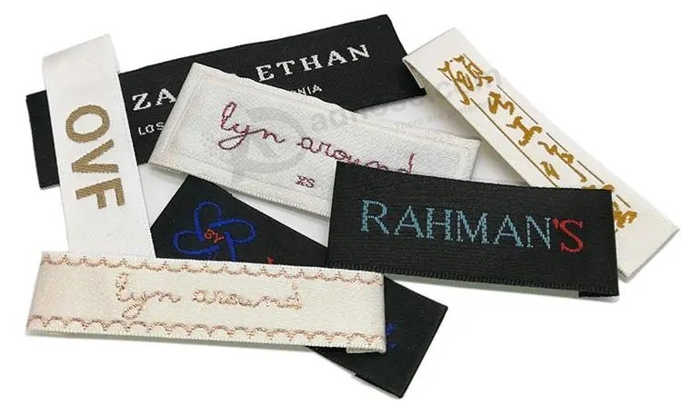 Customized Private Design Woven Damask Logo Tag Woven Labels for Clothing