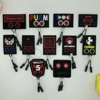 Vêtement Vêtements Logo personnalisé Embossé 3D Soft Silicone PVC Rubber Label
