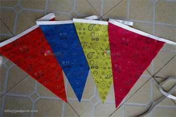 Serigrafia personalizzata in poliestere Tutte le dimensioni Paese Bunting Hanging Banner Bandiera volante con stringa di gagliardetto