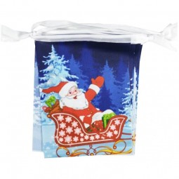 China Fabriek Aangepaste Vrolijke Kerstmis Vintage Banner Vlaggen Vader Kerstmis Decoratie String Vlag