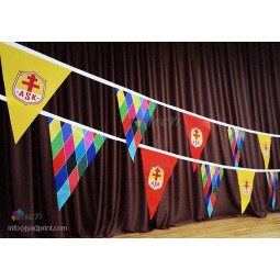 Stampa personalizzata il tuo LOGO Bunting string triangolo Piccola bandiera volante