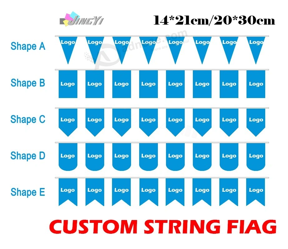 Custom Printing Bunting Triangle/Trilateral/Triangular String Pennant Flags Wholesale