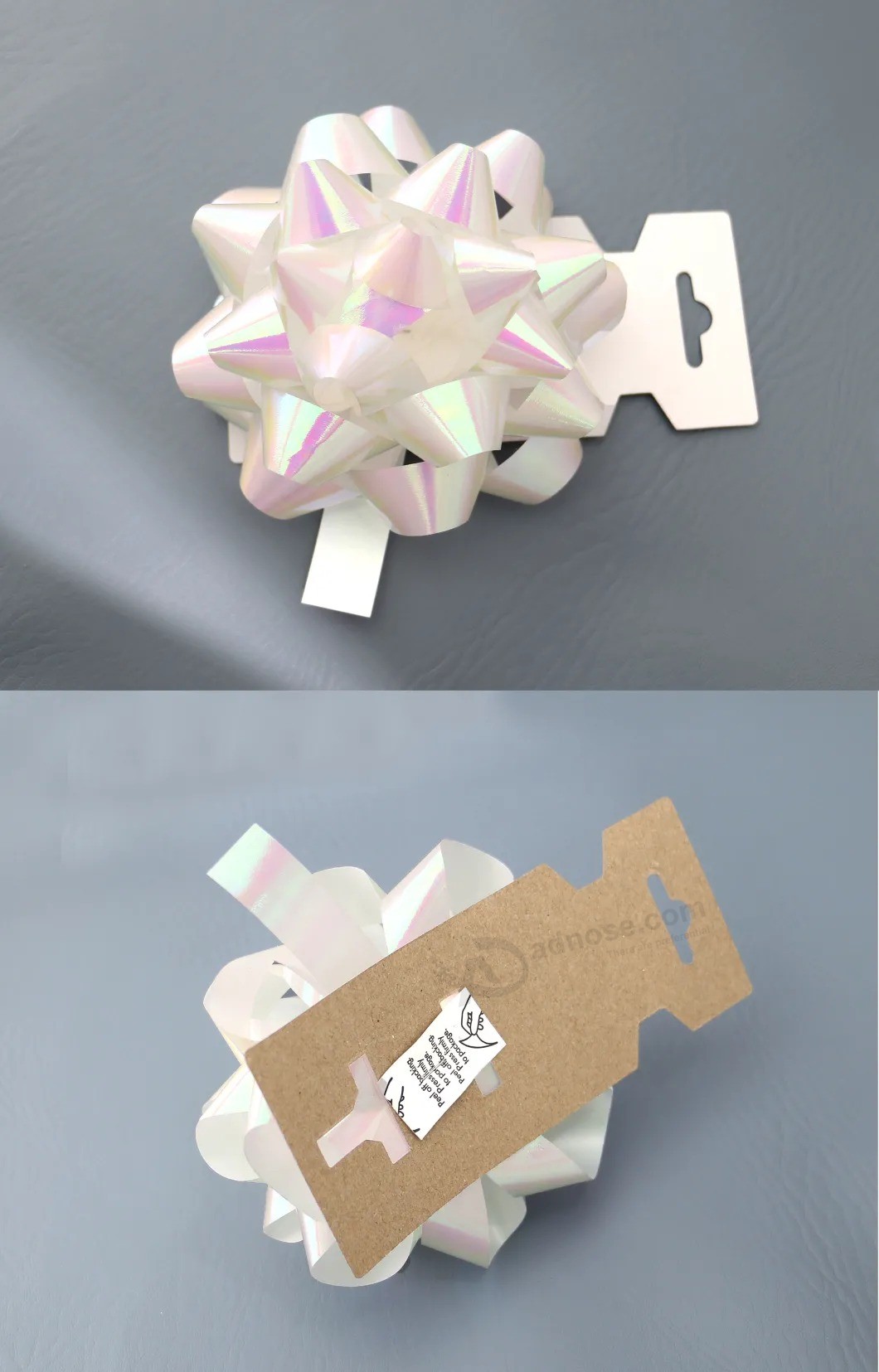 White Metallic Laser Colorful Wedding Bow for Car Decoration