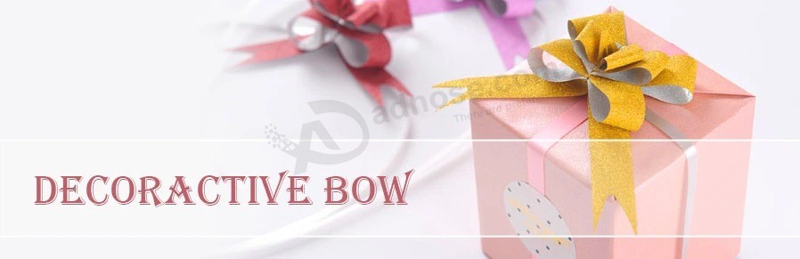 White Metallic Laser Colorful Wedding Bow for Car Decoration