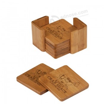 Amazon Vendita Calda Creativo Tazza Da Caffè Mat Drink Sottobicchieri Legno di Bambù
