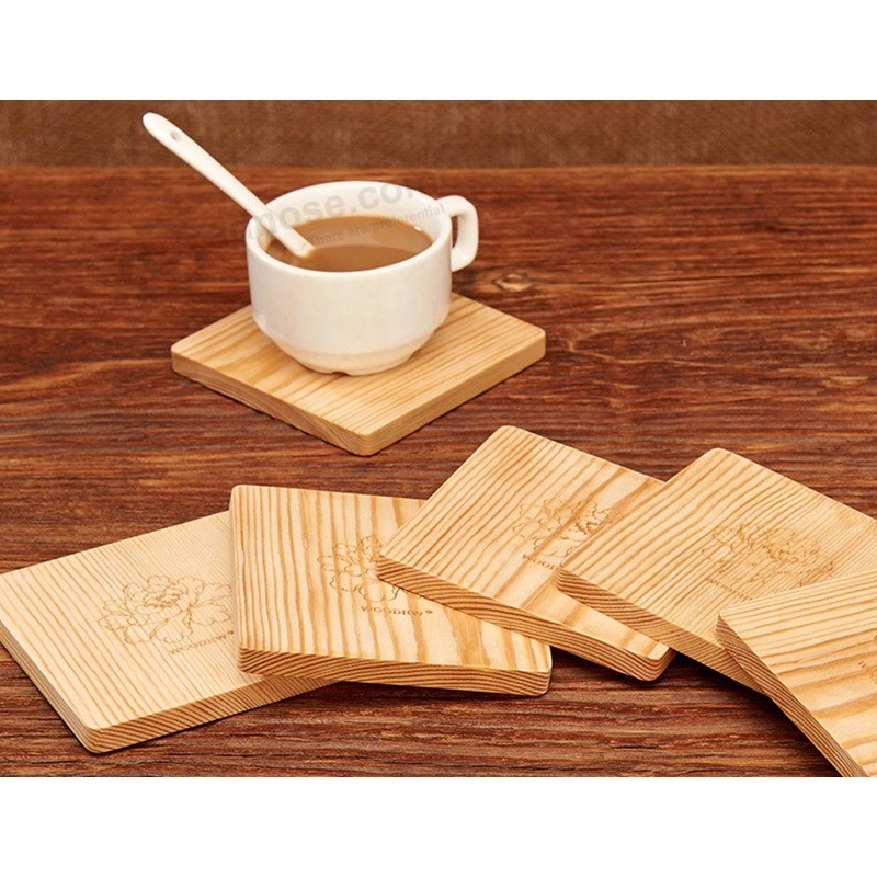 Amazon Hot Sale Creative Coffee Cup Mat Drink Coasters Bamboo Wood