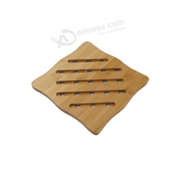 Platos calientes de bambú Plato caliente Posavasos con logotipo