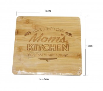 Quadrato Di Bambù Drink Sottobicchieri Tazza Mat Pad per Home Office Desk Bar