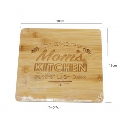 quadratische Bambus-Getränkeuntersetzer Cup Mat Pad für Home Office Schreibtisch Bar