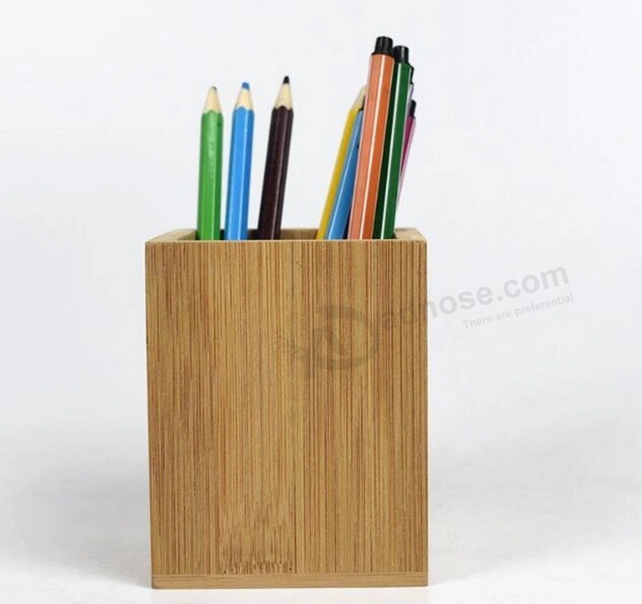 Bamboo Wooden Handmade Pen Holder / Bamboo Wooden Pencil Vase for Promotion