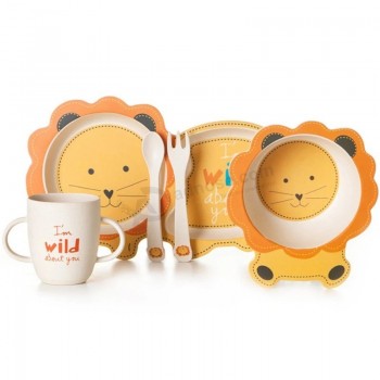 Lovely Design Oekraïne Baby Servies Bamboe Fiber Kids Bowl Baby Maaltijd Set Servies Kid Carton Bamboe