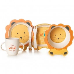 Lovely Design Ucraina Bambino Stoviglie Fibra di Bambù Bambini Ciotola Pasto Del Bambino Set Stoviglie Capretto Cartone Bambù