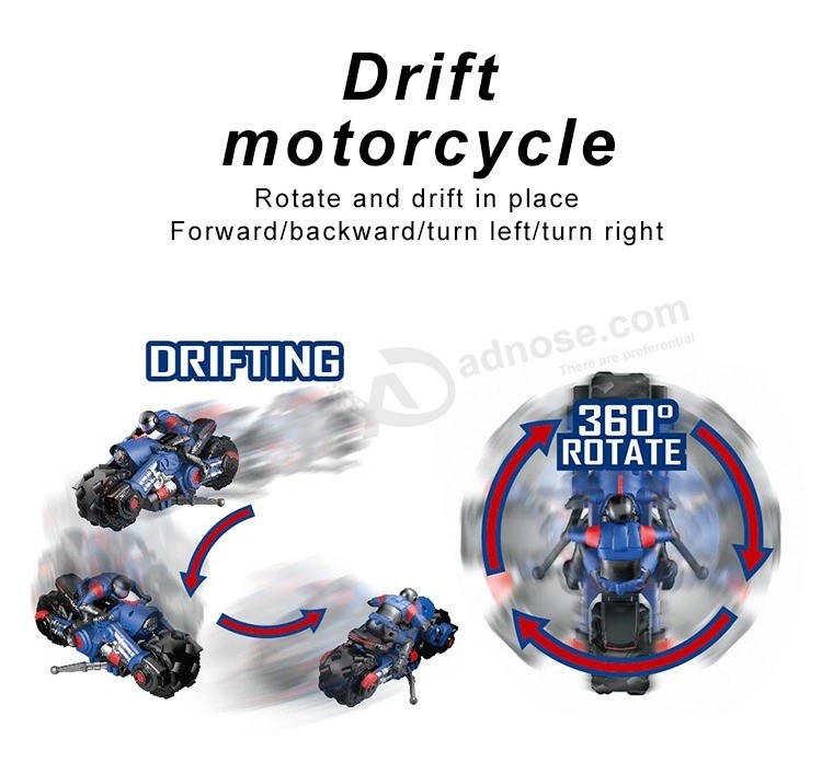 Remote Control 1: 10 360 Degree Stunt Drift RC Motor Toy with LED Light Electric Kids Car Go Karts Vehicle