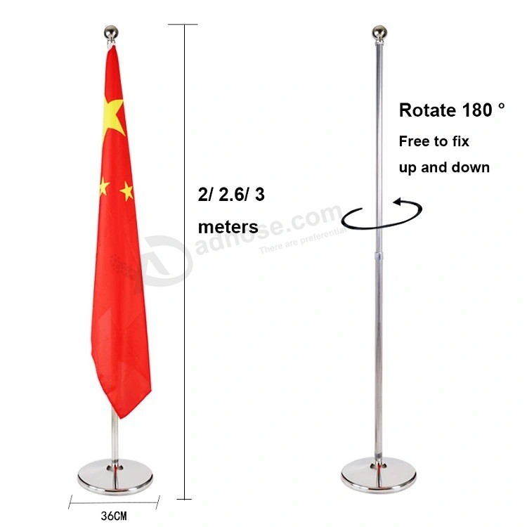 Weighted Metal Floor Stand Indoor Flagpoles - Gold
