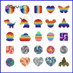 실리콘 푸시 팝 잇 버블 감각 Fidget 성인 키즈 지적 교육 DIY 스트레스 불안 감소 장난감