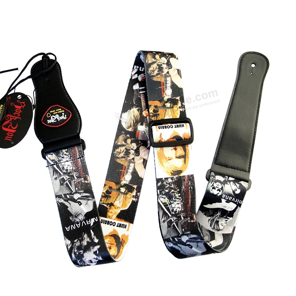 Customized Your Logo Guitar Strap Adjustable Polyester Guitar Strap - Art Tributes Gift for Guitarist Bass Electric Acoustic Guitar