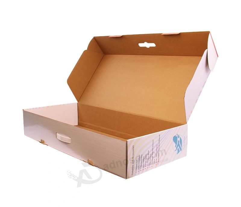 Supplier Custom Printing Color Big Bearing Corrugated Cardboard Carton Tools Equipment Packaging Box with Plastic Handle