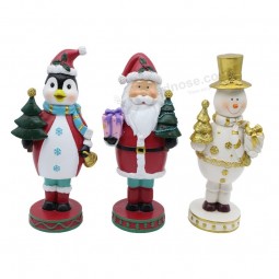 Resin Santa Kids and Santa Claus, Penguin Holding Christmas Tree Factory Direct Sale Gifts