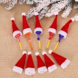10PCS/Set Mini Candy Kerstmuts Lollipop Topper Cover Hoed Nieuwjaar Festival Party Decoratie Leuke Kinderen Gift