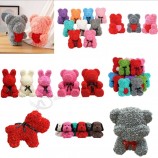 Vente chaude Amazon Fleur Artificielle PE Roses Saint-Valentin Cadeau de Noël 25cm