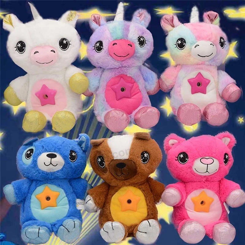 Wholesale Star Belly Dream Lites Plush Toy Night Light Cuddly Puppy Christmas Gifts for Kids Children