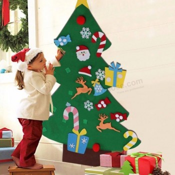 新しい特大クリスマスデコレーション子供の手作りパズルDIYフェルト布クリスマスツリーペンダントギフトデコレーション
