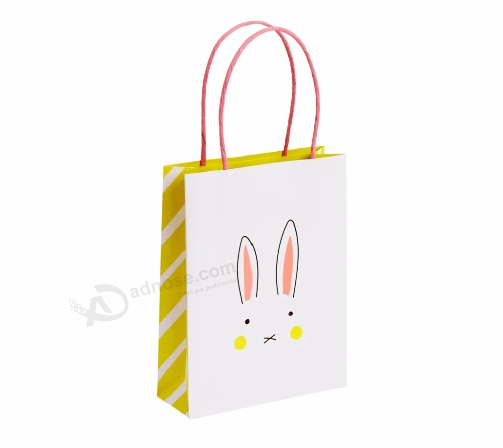 China Manufactures Small White Luxury Carrier Wedding Custom Logo Printed Paper Gift Bag with Handl