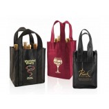 PP non tissé poignée renforcée 6 bouteilles 4 bouteilles de vin promotionnel sacs de transport avec impression de logo