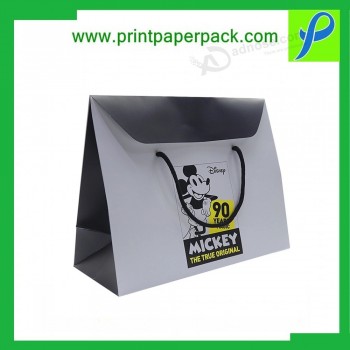 주문 기술 로고는 쇼핑/운반대 Foldable 포장 부대, 호화스러운 재생된 선물 패킹 부대, 당을 위한 유행 Kraft 종이 봉지를 인쇄했습니다