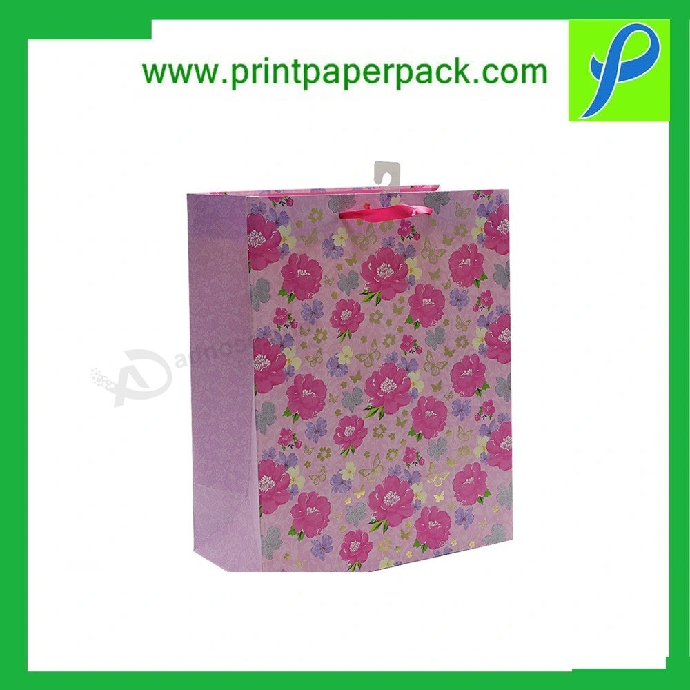 Custom Craft Logo Printed Shopping / Carrier Foldable Packaging Bag, Luxury Recycled Gift Packing Bag, Fashion Kraft Paper Bag for Party / Tea / Shoes / Clothes