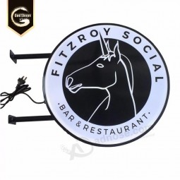 Außenwerbung runder Kreis LED-Beleuchtung Licht Box für Bar Bier Pizza Restaurant Logo Marke Klinge Zeichen