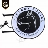 Externe buitenreclame ronde cirkel LED-verlichting lichtbak voor bar bier pizza restaurant logo merk blad teken