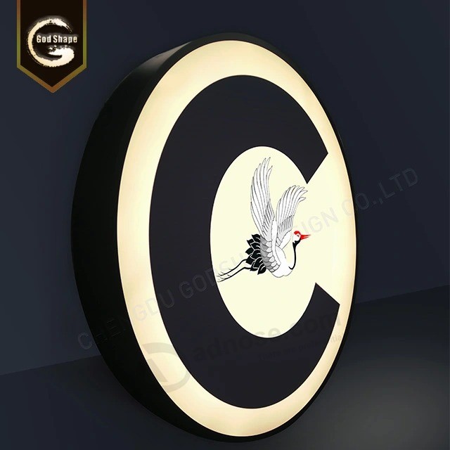 External Outdoor Advertising Round Circle LED Lighting Light Box for Bar Beer Pizza Restaurant Logo Brand Blade Sign