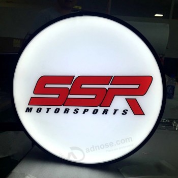 Fabbrica Forma Personalizzata Acrilico Lightbox Segno 3D LED Illuminato Segno Rotondo Business Logo Lightbox