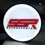 Usine Forme Personnalisée Extérieur Acrylique Panneau 3D LED Illuminé Panneau Rond Logo D’entreprise Boîte Lumineuse