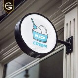 Außenwerbung runder Kreis LED-Licht Box für Bar Bier Pizza Restaurant Logo Marke Design Zeichen